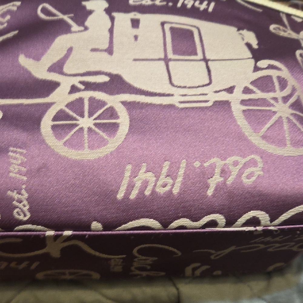 Coach Purple and Cream Shoulder Bag - Picture 11 of 14